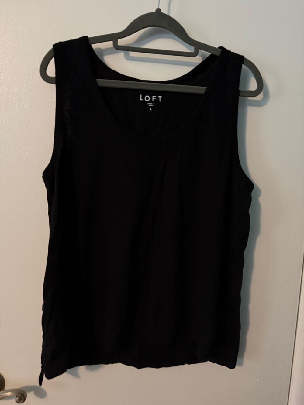 LOFT Black Scoop Neck Tank Top